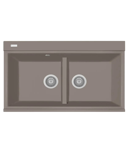 EVIER DE CUISINE EN QUARTZ MICRO ULTRAGRANIT 2 BAC 860*510mm - 90cm LUX MARRON 