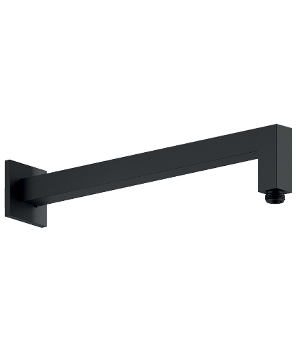 Bras de douche carre 350 noir matt