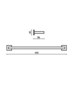 PORTE SERVIETTE 45M CHROME CARRE 