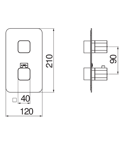 THERMOSTATIQUE À ENCASTRER, FAÇADE POUR THERMOSTATIQUE 1 SORTIE