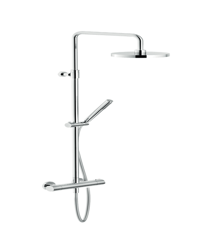 COLONNE DOUCHE, MITIGEUR THERMOSTATIQUE MURAL AVEC BARRE TÉLESCOPIQUE