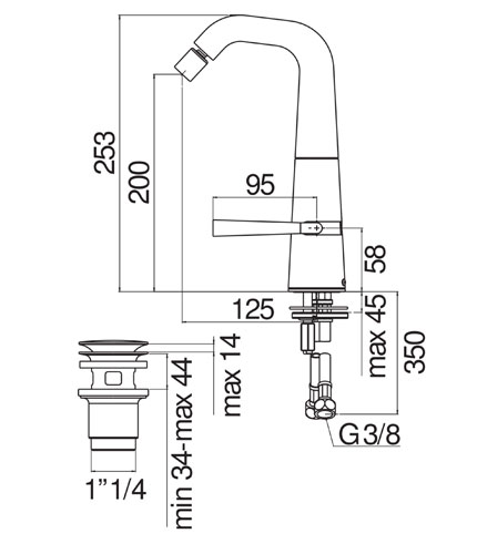 BIDET, MITIGEUR MONOCOMMANDE