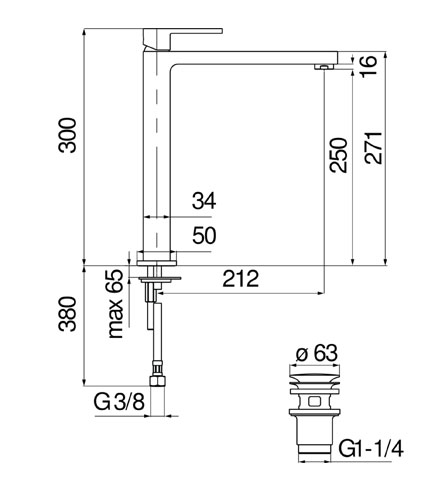 LAVABO, MITIGEUR MONOCOMMANDE REHAUSSÉ