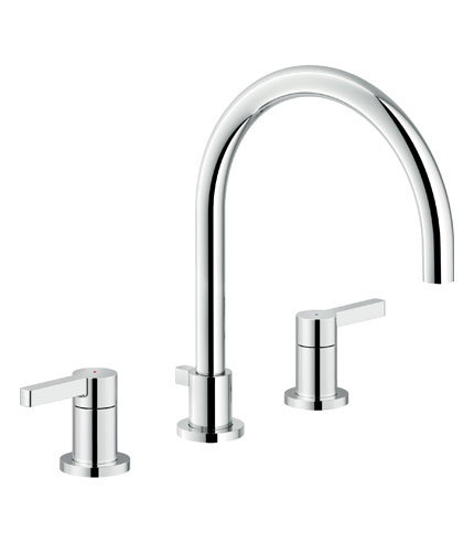 LAVABO, MÉLANGEUR 3 TROUS AVEC BEC LONG