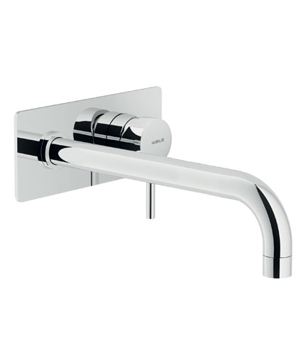 LAVABO, FAÇADE APPARENTE MONOCOMMANDE MURALE BEC LONG