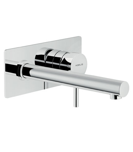 LAVABO, FAÇADE APPARENTE MONOCOMMANDE MURALE BEC LONG