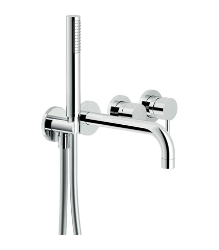 BAIN-DOUCHE, FAÇADE APPARENTE MONOCOMMANDE À ENCASTRER À 2 SORTIES