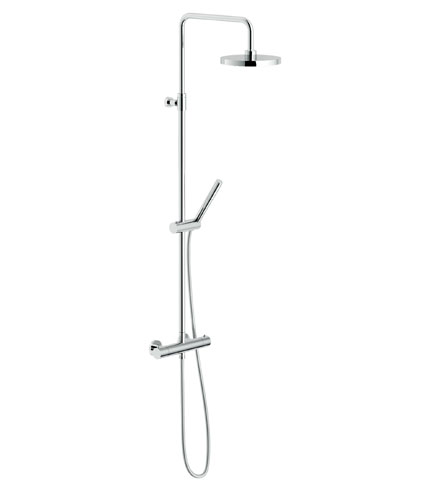 COLONNE DOUCHE, MITIGEUR THERMOSTATIQUE MURAL AVEC BARRE TÉLESCOPIQUE