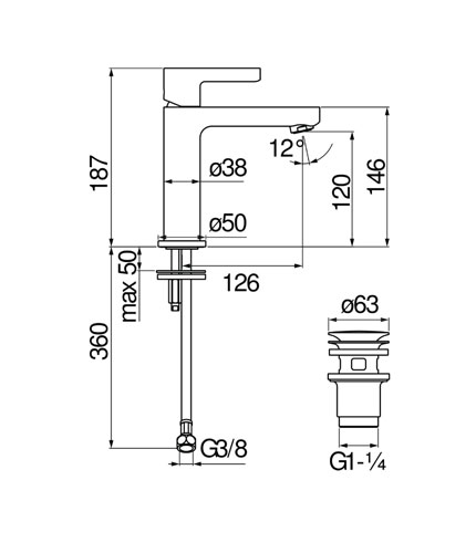 LAVABO, MITIGEUR MONOCOMMANDE
