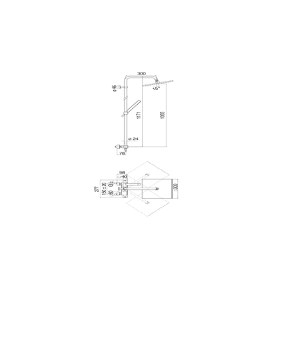COLONNE DOUCHE, MITIGEUR THERMOSTATIQUE MURAL