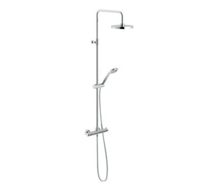 COLONNE DOUCHE, THERMOSTATIQUE EXTÉRIEUR AVEC CORPS FROID ET RAMPE TÉLESCOPIQUE