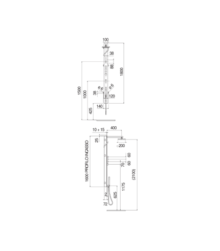 COLONNE DOUCHE, MITIGEUR THERMO À ENCASTRER MULTIFONCTION