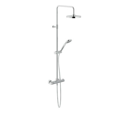 COLONNE DOUCHE, MITIGEUR THERMOSTATIQUE MURAL AVEC BARRE TÉLESCOPIQUE
