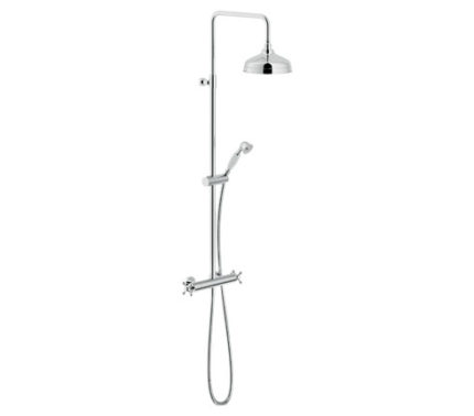 COLONNE DOUCHE, MITIGEUR THERMOSTATIQUE MURAL AVEC BARRE TÉLESCOPIQUE