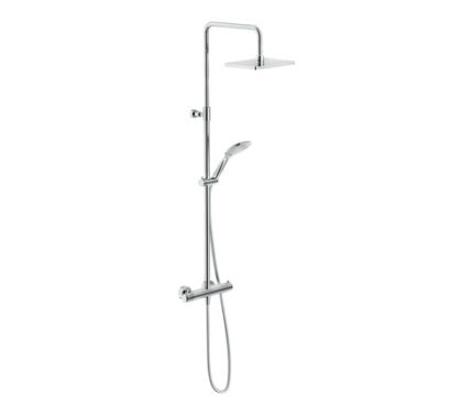COLONNE DOUCHE, THERMOSTATIQUE EXTÉRIEUR AVEC CORPS FROID ET RAMPE TÉLESCOPIQUE
